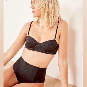 REFORMATION BLACK CALI BIKINI TOP